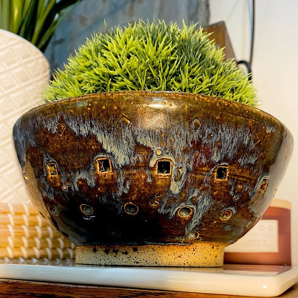 Handmade Berry Bowl Stoneware Ceramic Pottery Art | Colander| Kitchen Serving